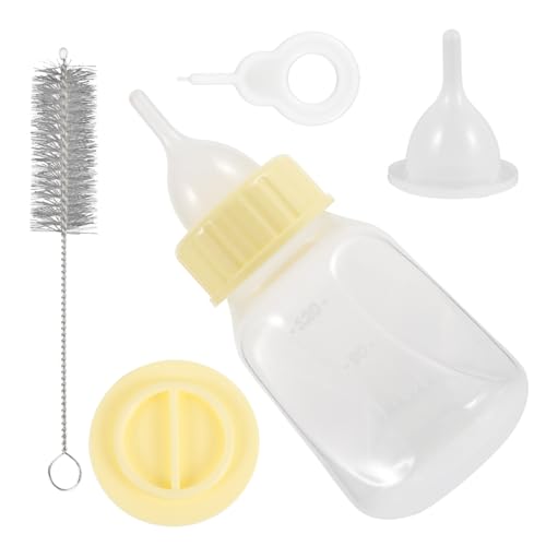 Happyyami 1 Satz Kätzchenflasche pet Supplies haustierbedarf Kitten Milchflasche Tierpflege Milchflasche Katzen Milchflasche Haustierzubehör Wiederverwendbare Babyflasche Plastik Yellow von Happyyami