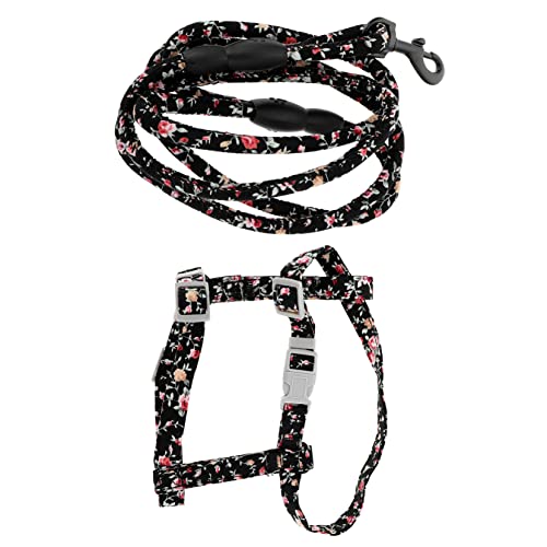 Happyyami 1 Satz Katze Leine Geschirr Kaninchenleine Katzenleine Laufen Verstellbarer Gürtel Welpenleinen und Halsband cat Leash cat Harnesses Katzengeschirr Laufseil für Kätzchen Tuch von Happyyami