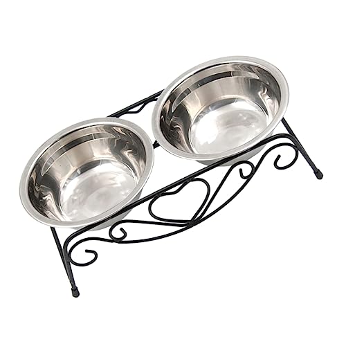 Happyyami 1 Satz Katzennapf edelstahlschüsseln edelstahlnapf Haustiernapf cat Bowls erhöhte Futternäpfe überfallener Futterautomat Hundenapf Katzenfutter Schüssel: Edelstahl Black von Happyyami