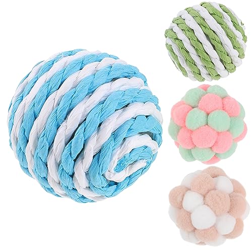 Happyyami 1 Satz Katzenspielzeugball Kitten Katzen kratzball Set cat Toy katzenball pelzige Katzenbälle Katze Kauspielzeug Bälle für Katzen Haustier Plüschkugel von Happyyami