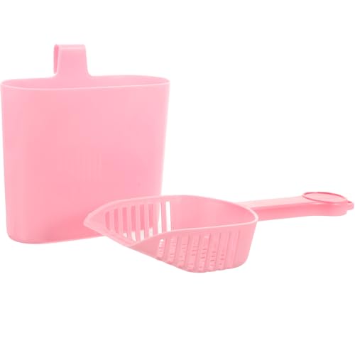 Happyyami 1 Satz Katzenstreu-Schaufel-Set Verklumpung Katzentoilette Mit Haube Wurf Reinigung Schaufel Für Katzentoilette Katzenschaufel Haustier Katzenstreueinlagen Post Liner Rosa Plastik von Happyyami