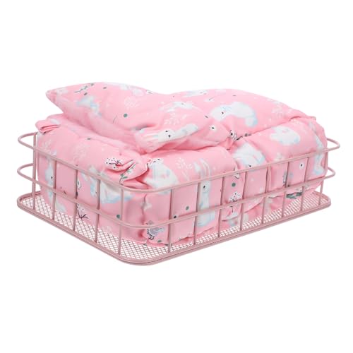 Happyyami Hamster Kuscheltier Hängende Schlafhängematte Für Hamster Und Kleintiere Kuschelige Winterbett Für Käfige Mit Passendem Korb Metallgestell Ideal Für Chinchillas Und Kleine Nager von Happyyami