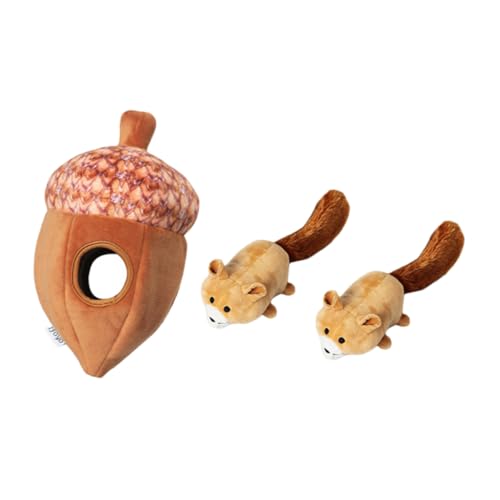 Happyyami 1 Satz Plüsch Hund Welpen kauen Kauer ausgestopfter Welpe Quietscher Interactive Dog Toys Dog chew Toy Puzzlematte Versteckspiel für Hunde zahnende Haustierpuppe Coffee von Happyyami