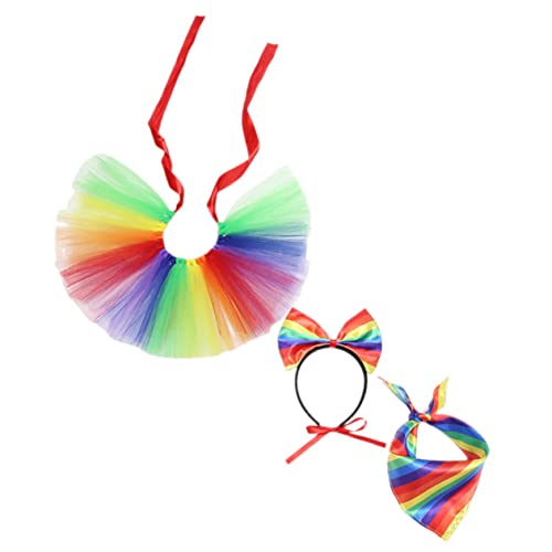 Happyyami 1 Satz Pride Month Dekorationen Hunde Dreieckstuch Haustier Regenbogen-Hunde-Tutu Outfit Regenbogenkleidung Welpenstolz Hund Tutu Kostüme Bekleidung Strukturierter Kunststoff von Happyyami