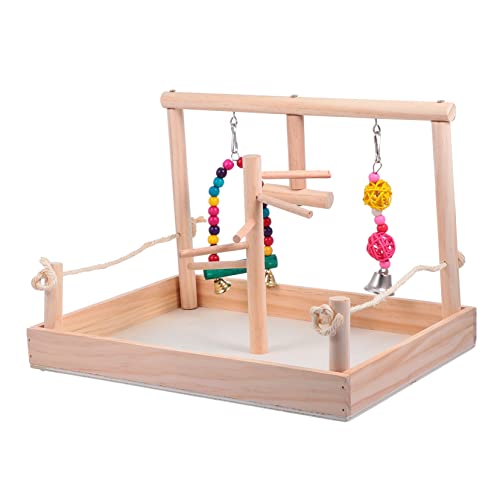 Happyyami 1 Satz Schaukelspielzeug Vogelpapageienspielzeug Spielzeug für Sittiche Papageienbissspielzeug holzspielzeug holzspielsachen Vogelspielzeug Vogel hängendes Spielzeug hölzern Khaki von Happyyami