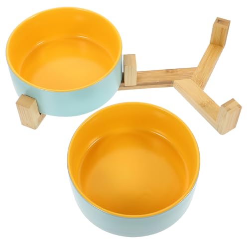 Happyyami 1 Satz Schöner Katzennapf Katzennäpfe Welpennäpfe Produkt Wasserbrunnen Für Zimmerkatze Schüssel Hundepuzzle Trinkbrunnen Für Haustiere Hunde-PIPI-pad Doppelt Zwinger Keramik von Happyyami