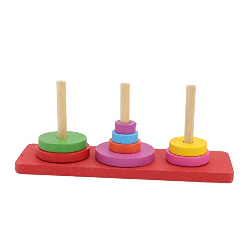 Happyyami 1 Satz Trainingsring für Papageien Gehirnspielzeug Papageien-Intelligenzspielzeug Lernspielzeug Vogel Desktop-Spielzeug Vogel Stapelring Spielzeug Vogelspielzeug hölzern Colorful von Happyyami