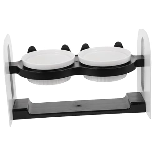 Happyyami 1 Satz verstellbare Keramikschüssel Futternapf für Kätzchen Futternäpfe für Hunde pet Water Bowl katzenfutter schüssel Katzennapf aus Keramik Katzennäpfe aus Keramik Black von Happyyami