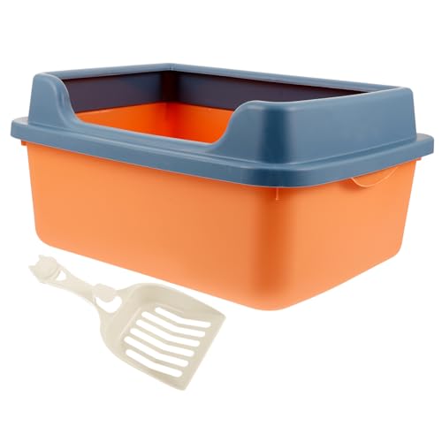 Happyyami 1 Set-Box Katzentoilette Bettpfanne Für Katzen Schaufel Für Katzenstreu Welpentoilette Haustiertoilette Offenes Töpfchen Für Kätzchen Haustierzubehör Pp Überdimensioniert Hündchen von Happyyami