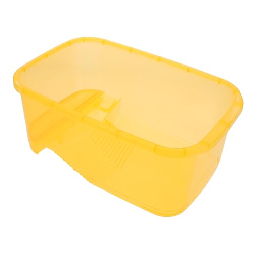 Happyyami 1 Set-Box Schildkrötenbecken Schlangenkäfig Reptilien Kleiner Durchsichtiger Behälter Schildkrötenhaus Fütterungsbereich Für Schildkröten Aquariumzubehör Stick-Tank Yellow Plastik von Happyyami