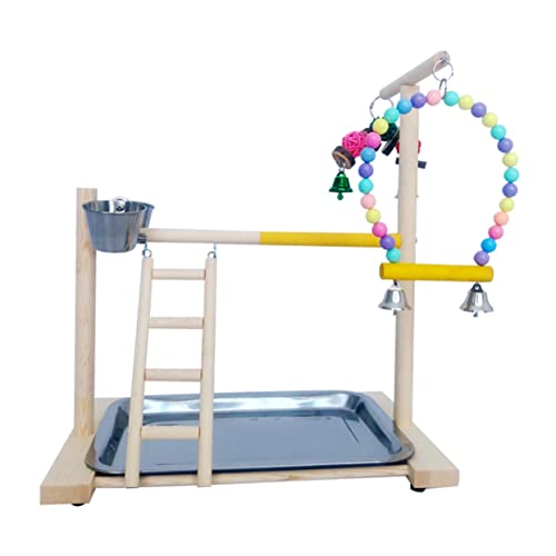 Happyyami 1 Set Papageien Trainingsrahmen Nymphensittich Spielzeug Vogel Kauspielzeug Nymphensittich Fitnessstudio Vogelleiter Spielzeug Papageien Spielständer Sitzstange von Happyyami