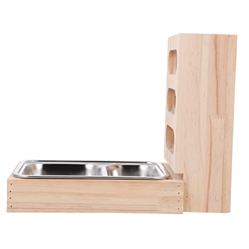 Happyyami Holz Hase Krippe Lebensmittel Schüssel Feeder 2 in 1 Robust Fade-käfig Zubehör von Happyyami