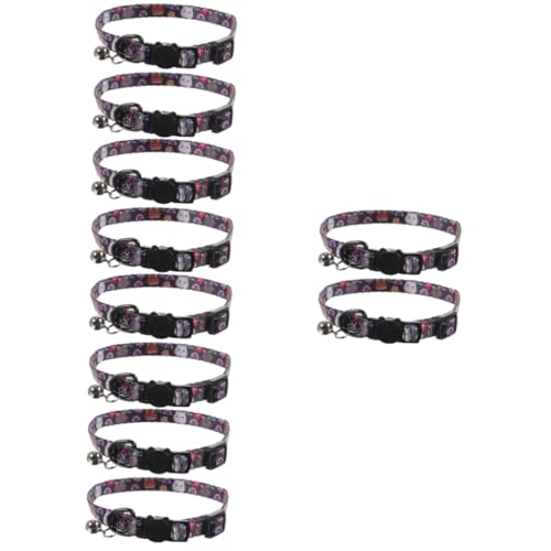 Happyyami 10 STK Katzenhalsband Kitten Hundehalsband für Welpen Haustierhalsbänder für Katze Krawatten Katzenglocke die Katze Zubehör Polyester von Happyyami