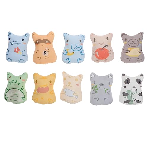 Happyyami 10St Katze Plüschtier Katzenminze für Katzen Kitten cat Toy Kuscheltiere mit Katzenminze Kätzchen neckendes lustiges Katzenspielzeug Katze Stofftier von Happyyami