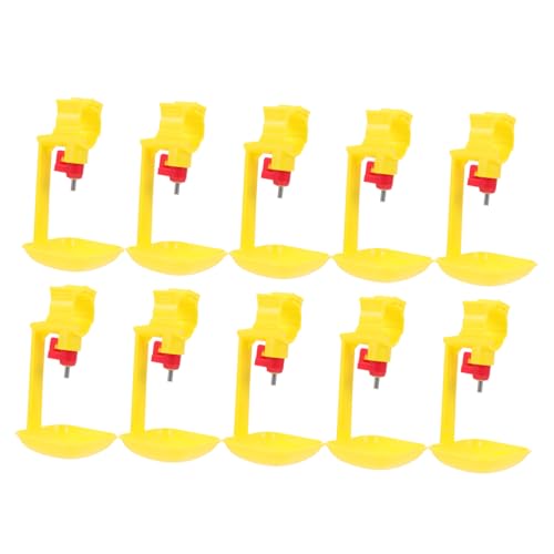 Happyyami 10st Automatische Tränke Für Hühner Nippeltrinker Automatischer Futterspender Für Vögel Wasserspender Für Haustiere Meerschweinchen Wasserflasche Geflügel Yellow Rostfreier Stahl von Happyyami