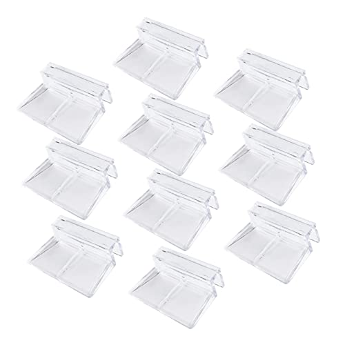 Happyyami 10st Halterung Clips Für Die Abdeckung Von Aquarien Abdeckrahmen Für Aquarien Randlose Tankdeckelclips Aquarium-Clip Clips Für Aquariumdeckel Fischglas Stützregal Acryl Transparent von Happyyami