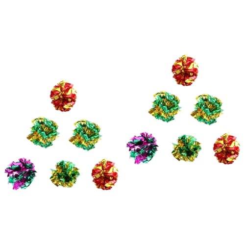 Happyyami 12 Crinkle-Katzenspielzeug Massenspielzeug Katzenübung Spielzeuge Katzenspielzeugbälle Crinkle-Bälle für Katzen Sport Rasselkugel Blumenkugel aus Papier Spielzeugball Film von Happyyami