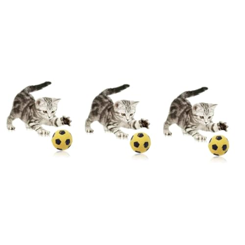 Happyyami 12 STK Fußballspielzeug Spielzeuge Katzenspielzeug Hamsterrad aus Holz petplay Katzen Spielzeug Spielbälle Spielzeugbälle für Katzen Spielzeug für Haustiere die Katze Spielzeugball von Happyyami