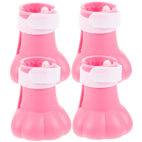 Happyyami 12 STK Katzenfußabdeckung aus Silikon Katzen krallenschutz katzenpfoten Handschuhe Cat-Nails-Stiefel Krallenabdeckungen für Katzen Katzenschuhe, um Kratzer zu vermeiden sauber Rosa von Happyyami