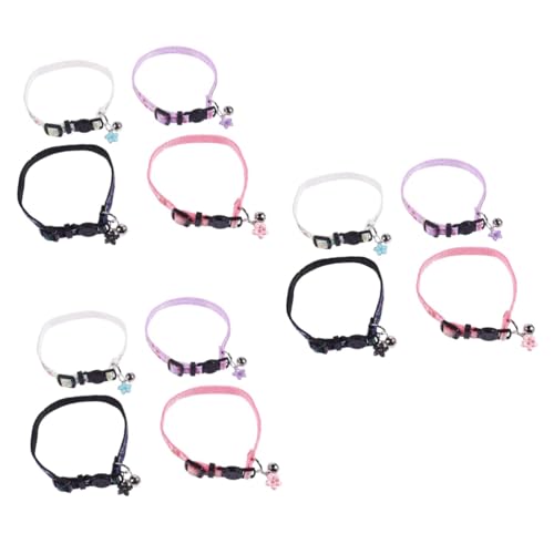 Happyyami 12 STK Katzenhalsband Blumenhalsband für Hunde Welpen tierische bescherung Kitten Halsband Halskette Glockenhalsband für Haustiere florales Haustierhalsband Kätzchen von Happyyami