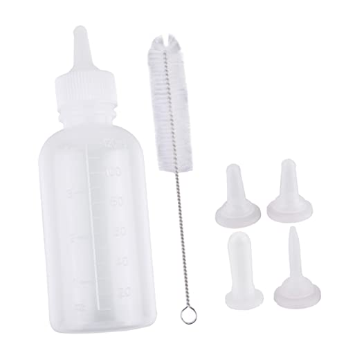 Happyyami Milchflaschen 120ml Haustier Milchflasche Set Futterflasche Für Katzen Kleintiere Und Welpen Mit Reinigungsbürste Ideal Für Die Fütterung Von Haustieren von Happyyami