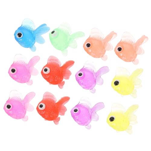 Happyyami 12St künstlicher künstliche Fische Aqua Water Toy gefälschte Fischfigur Fischskulptur Fischglas- -Ornament Schwimmendes Fischdekor für Aquarien von Happyyami