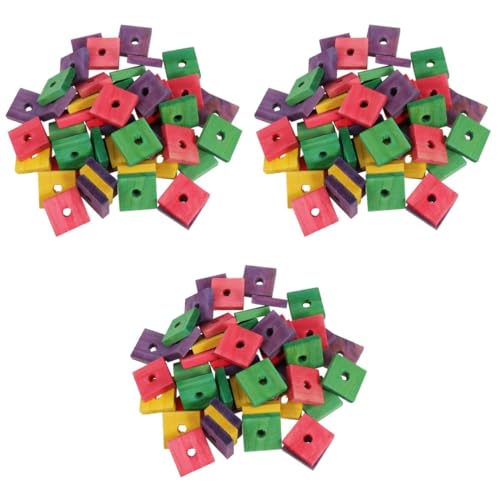 Happyyami 150 Stück Papagei-Holzchip-Spielzeug birdm holzspielzeug Papagei Vogelspielzeug liefert Vögel DIY Spielzeugteile holzscheiben Papageienspielzeug selber Machen Vogelbiss Spielzeug von Happyyami