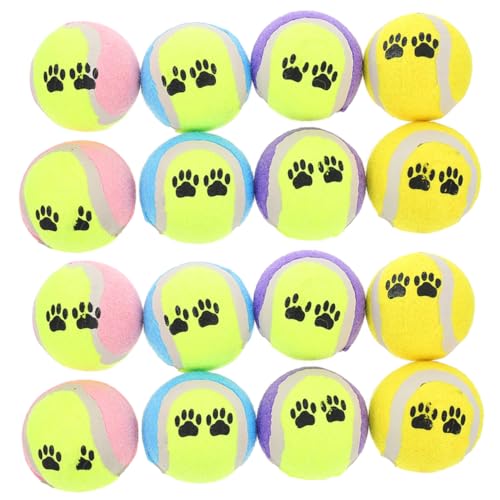 Happyyami 16St Tennisball für Hunde Interactive Dog Toys hundewelpen dogball Dog chew Toy Indoor- fliegendes kleine tennisbälle für Hunde Welpenspielzeug Gummi von Happyyami