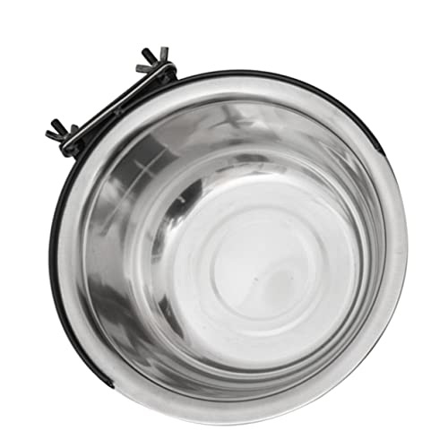 Happyyami 1Stk Coop-Tasse Katzen Hundenapf mit Ständer Hundekäfig große Hunde Futternapf edelstahlschüsseln pet Bowl Hundefutter Haustier Coop-Becher aus Edelstahl Wassernapf für Tierfutter von Happyyami