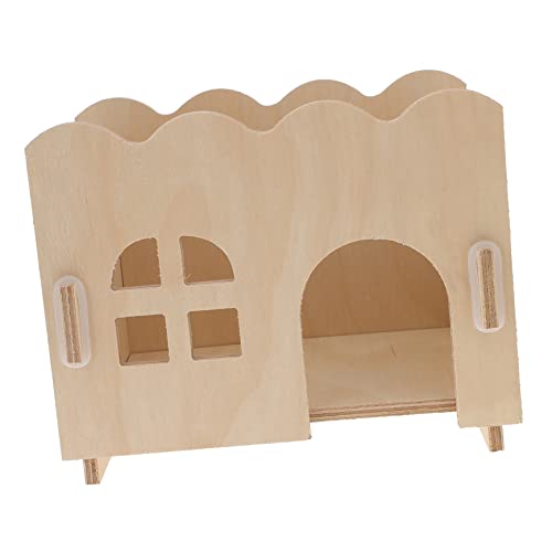 Happyyami 1Stk Hamster-Ausweich Hamsterhütte Igel-Erkundungsspielzeug Spielhaus Tierspielzeug igelunterschlupf pet Supplies Hamsterhaus aus Holz Schlafnest für Haustiere Bambus Weiß von Happyyami