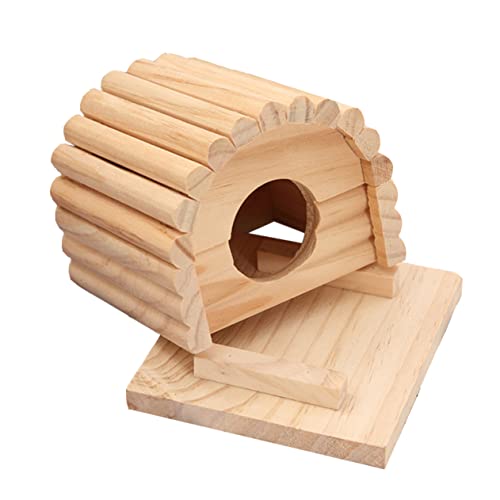 Happyyami 1Stk Hamster Villa Chalet Spielhaus Chinchilla-Versteckhütte natürliches Versteck für Hamster Igel hamsterhaus Hamster Spielzeug nagerhaus Haustier Heimtierbedarf Holzhütte hölzern von Happyyami