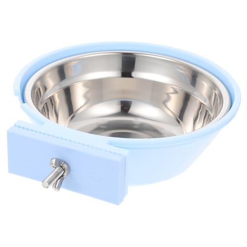 Happyyami 1Stk Haustiernapf pet Feeder tiernahrung Haustierfutterstation hundefutterspender Zwinger Wassernapf katzenfutter hundebox schüssel Futternapf für Haustiere Rostfreier Stahl Blue von Happyyami