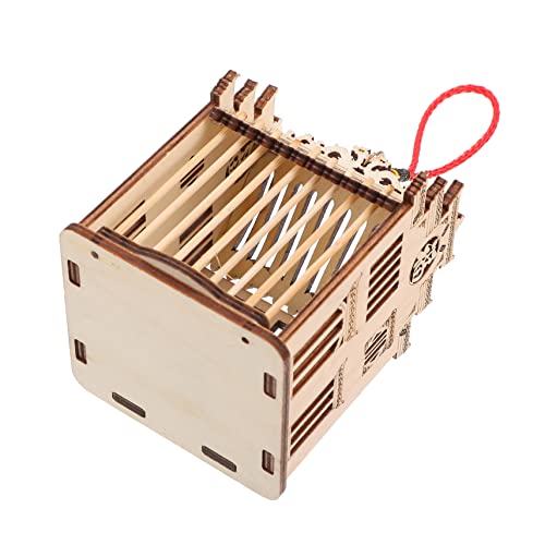 Happyyami 1Stk Heuschreckenkäfig Terrarien Aufbewahrungskäfig für Insekten Tausendfüßler Käferhaus bodentrampolin Outdoor Wildtier Mini-Grillenkäfig Grillenkäfig aus Holz hölzern Brown von Happyyami