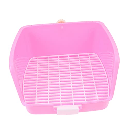 Happyyami 1Stk Kaninchen quadratische Toilette Minihase Kaninchentoilette Haustiertoilette Betta-Fischschale Hamster klo kaninchenklo Chinchilla-Töpfchen Kleintierversorgung Plastik Rosa von Happyyami