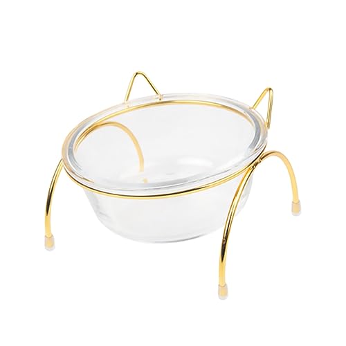 Happyyami 1Stk Katzennapf aus Glas Hundenapf Tierfutterbehälter erhöhter Welpenteller pet Water Bowl pet Food Container Haustier Katzennäpfe pet hohe schüssel Erhöhter Futternapf Eisen von Happyyami