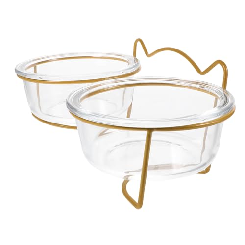 Happyyami 1Stk Katzennapf aus Glas tilty Bowl pet Supplies Katzenfutterstation Container glasschalen Haustier Katzennäpfe PET-Glasschale pet hohe schüssel Hundenapf Eisen von Happyyami