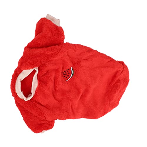 Happyyami 1Stk Kleidung für Haustiere Hundekostüme Haustier warme Kleidung Plüsch-Hundepyjama Welpen-Outfits tierkostüme hundemantel hundekleidung Winter Winter-Haustier-Outfit Polyester rot von Happyyami