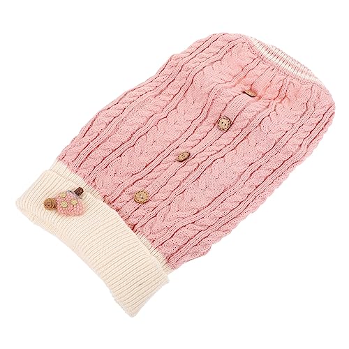 Happyyami 1Stk Kleidung für Haustiere Winterpullover für Haustiere Hunde-Outfits Welpe Hundekleidung Hunde schal Rollkragenpullover für Haustiere Hundekostüm für den Winter Gestrick Rosa von Happyyami