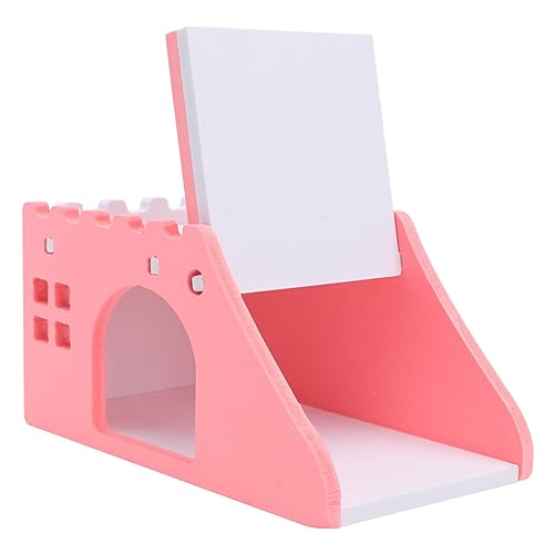 Happyyami 1Stk Little Pet Staircase Villa für kleine Haustiere Kleintierversteck Igel Hamster Holzhaus Kleintier Schlafnest Spielzeug Hamstervilla kleines Haustierhaus hölzern Rosa von Happyyami