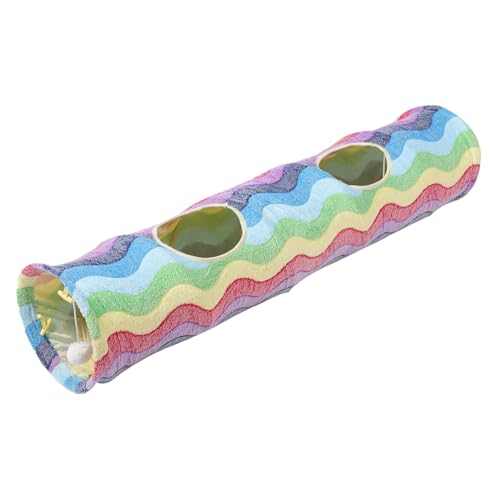 Happyyami 1Stk Regenbogen-Katzen-Tunnel Krabbelndes Spielzeug Unterhaltungsspielzeug für Haustiere interaktives katzenspielzeug Interactive cat Toy Haustier Spielzeug Katzentunnel Flanell von Happyyami