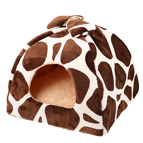 Happyyami 1Stk Tierzwinger Frettchen Kaninchenstall Tiere ausgestopfte Giraffe Hundebett Höhle Tierbett hamsterbett pet Bed petbett katzenbett Hamster warmes kleines Hamsternest Flanell von Happyyami