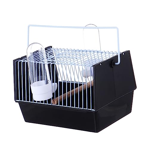 Happyyami 1Stk Vogelkäfig Volierenkäfig im Freien Nymphensittich Vogel Träger Lovebird Vögel Reisekäfig Birdcage Bird cage hamsterkäfig Papageienkäfig Vogel tragender Käfig Eisen Black von Happyyami