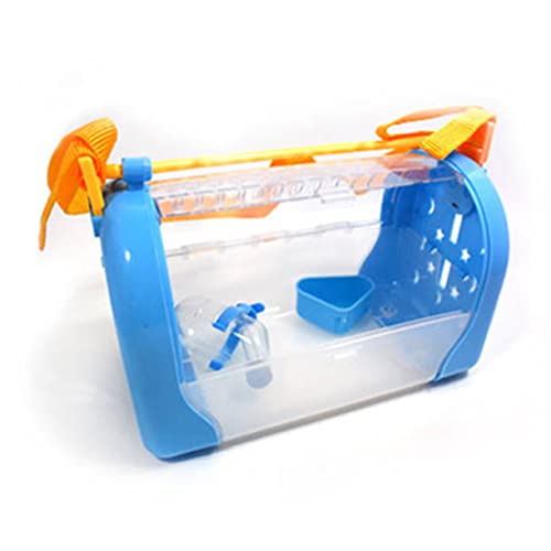 Happyyami 1Stk tragbarer Haustierkäfig Hamster transportbox Kleintier Transportkäfig Hamster Transporttasche Katzengehege für Hamster-Reisekäfig Hamsterkäfig Chinchillakäfig Blue von Happyyami