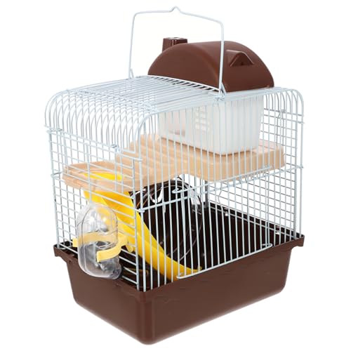 Happyyami 1stk Chinchillakäfig Käfige Hamsterhütte Käfig Für Hamster Haustierkäfig Großer Hamsterkäfig Kaninchenträger Für Die Reise Hamsterleitern Spielzeug Hasenstall Draht Brown von Happyyami