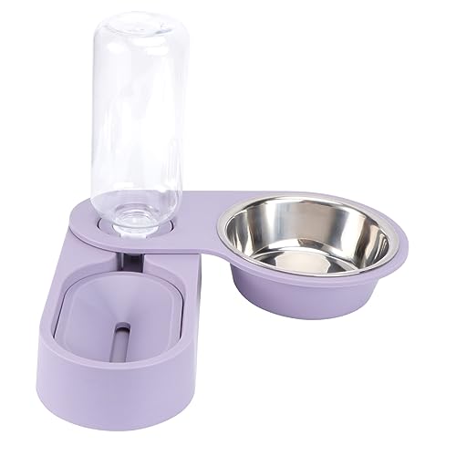 Happyyami 1stk Eckklappschüssel Haustier Faltbarer Tierfutterautomat Automatisches Trinken Trinkbrunnen Für Hunde Wasserzufuhr Rostfreie Wasserflasche Hundenäpfe Violett Rostfreier Stahl von Happyyami