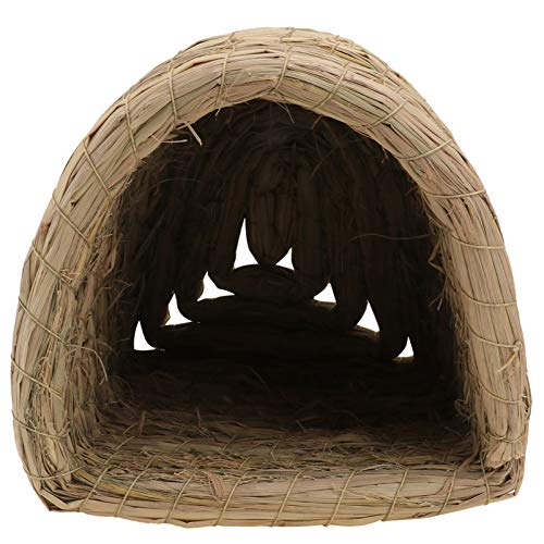 Happyyami 1stk Hamster-Gras-Nest-Tunnel Haustierlebensraum Aus Stroh Haustiernest Aus Stroh Kaninchennest Tierheimhütte Hamster-ruhehütte Gewebtes Grashaus Für Hasen Hamsterversteck Hütte von Happyyami