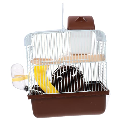 Happyyami 1stk Hamsterkäfig Hamsterleitern Spielzeug Hamster- Und Rennmauskäfig Tierkäfig Chinchillakäfig Hamsterzubehör Hamsterhütte Tragbares Für Kleine Haustiere Hamstergehege Brown von Happyyami