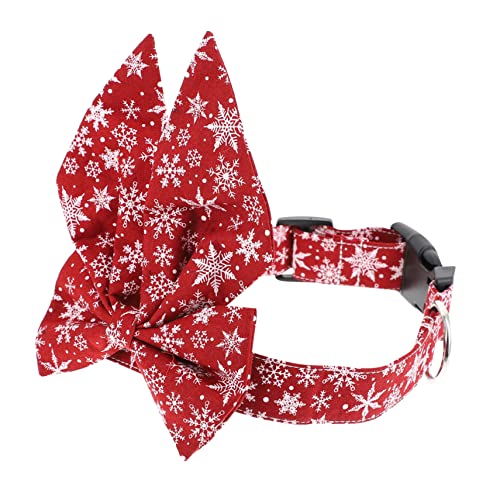 Happyyami 1stk Haustierhalsband Rote Schleifen Welpen Weihnachtskätzchenhalsband Hundehalsband Mit Fliege Zubehör Für Haustierhalsbänder Kleine Hundehalsbänder Baumwolle von Happyyami