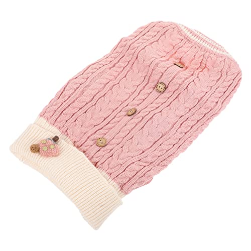 Happyyami 1stk Kleidung Für Haustiere Welpenmäntel Dackel-Pullover Hundekostüm Für Den Winter Winteroberteile Kleine Hundepullover Hundejacke Aus Wolle Warme Haustierkleidung Gestrick Rosa von Happyyami