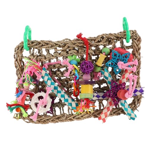 Happyyami 1stk Kletternetz Für Papageien Kaublöcke Für Vögel Papageienständer Vogelkäfig-hängespielzeug Vogel-kletternetz Haustier Spielzeug Papageien-hängenetz Bunte Vögel Suchen Wand Stroh von Happyyami